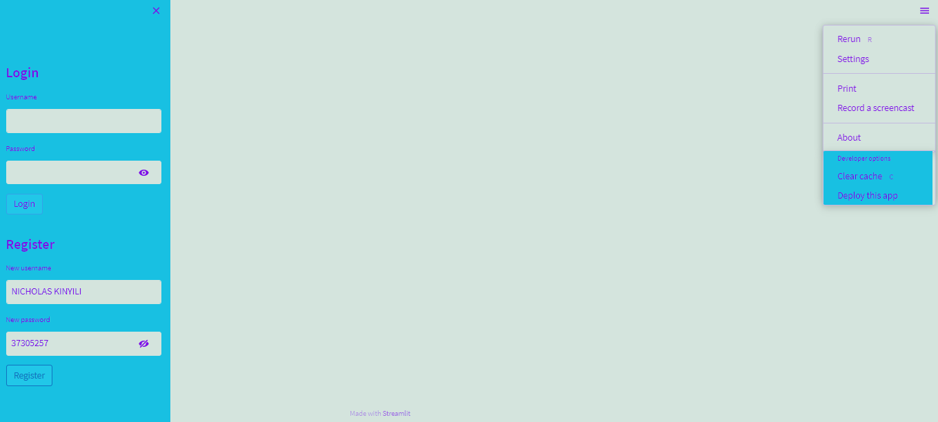 E-commerce login Screenshot